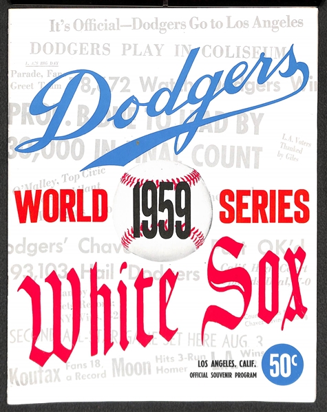 Unscored 1959 World Series Official Program (White Sox vs. Dodgers) - VG-EX (Dual Team Cover)